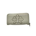 CHROME HEARTS◆長財布/レザー/WHT/メンズ//
