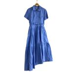 ショッピングzara ZARA◆半袖ワンピース/S/コーデュロイ/BLU/2240/653/406//