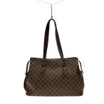 ショッピングダミエ LOUIS VUITTON◆チェルシー_ダミエ・エベヌ/PVC/BRW