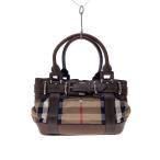 ショッピングBURBERRY BURBERRY◆OLD/ノバチェック/ハンドバッグ/キャンバス/BEG/チェック