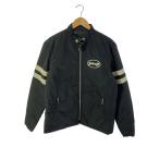 Schott◆シングルライダースジャケット/内キルティング/チンスト/L/ポリエステル/BLK/無地/3112085