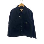 STUSSY◆WORKGEAR/カバーオール/S/コットン/BLK/無地