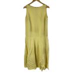 ROPE◆レーヨンリネンスラッシュドネックワンピース/38/レーヨン/YLW/無地/GGE-25240