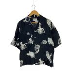 Black Weirdos◆アロハシャツ/--/レーヨン/BLK/総柄/REPO ALOHA SHIRT -BLACK-