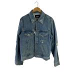 DIESEL◆Gジャン/L/デニム/IDG/無地/ダメージクラッシュ/襤褸/加工