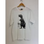 STUSSY◆T-REX/Tシャツ/M/コットン/WHT/無地