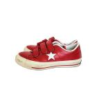 CONVERSE◆ローカットスニーカー/US5/RED/レザー/ワンスター