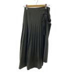 ZARA◆プリーツロングスカート/L/--/KHK/ベルト/カーキ
