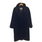 ZARA◆ロングファーコート/L/フェイクファー/BLK/もこもこ/