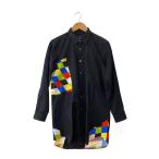 COMME des GARCONS HOMME PLUS◆長袖シャツ/XS/コットン/BLK/黒/PK-B006/AD2020/ジオメタリックパターン//