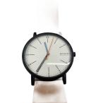 SKAGEN◆SIGNATUR クォーツ腕時計/アナログ/レザー/WHT/BRW/SIGNATUR