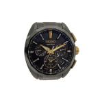 SEIKO◆ASTRON/ソーラー/服部金太郎 生誕160周年/アナログ/BLK/BLK/5X53-0BB0