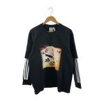 adidas◆長袖Tシャツ/KORN LONGSLEEVE BLACK/L/コットン/BLK/JG1338