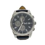 DOLCE&GABBANA◆クォーツ腕時計/アナログ/レザー/ブラック/DOLCE&GABBANA