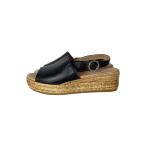 ショッピングウエッジソール GAIMO◆サンダル/39/ブラック/レザー/ウエッジソール/GAIMO