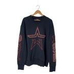 DIESEL◆スウェット/XXL/コットン/ブラック/無地/スタッズ/00SZ1-S-BAY-STUDS