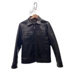 COOTIE◆シングルライダースジャケット/L/レザー/BLK/無地//