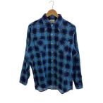 sears◆70s/Sail/プリネル/ネルシャツ/M/コットン/BLU/チェック//