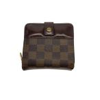 ショッピングダミエ LOUIS VUITTON◆コンパクト・ジップ_ダミエ・エベヌ/PVC/BRW/レディース