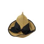 ショッピングストローハット Athena New York◆ストローハット/--/ポリエステル/BLK/レディース