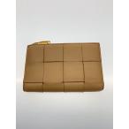 BOTTEGA VENETA◆ミディアムカセット二つ折りファスナーウォレット/2つ折り財布/レザー/BEG/レディース///
