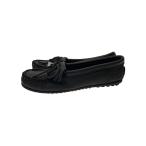 ショッピングMINNETONKA MINNETONKA◆フラットシューズ/6/リボン/BLK/レザー