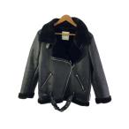 ZARA◆ムートンジャケット/M/フェイクレザー/BLK