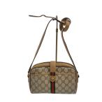 ショッピングgucci GUCCI◆OLD GUCCI/GGプラス/スプリームキャンバス/ショルダーバッグ/レザー/BRW/劣化有