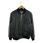 ショッピングEVISU EVISU◆ロゴアップリケレザーボンバージャケット/レザージャケット・ブルゾン/SIZE:L/羊革/BLK//