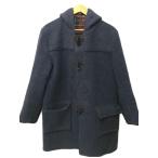 VINTAGE/MADE IN UK/ полупальто "даффл коут" /40/ шерсть /BLU/ одноцветный /A047/BR