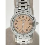 HERMES◆クォーツ腕時計/アナログ/PNK/SLV/CL4.210