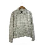 ショッピングzara ZARA◆ジャケット/L/ポリエステル/WHT/総柄//