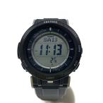 CASIO◆ソーラー腕時計_PRO TREK/アナログ/--/GRY/BLK