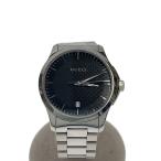 GUCCI◆クォーツ腕時計/アナログ/ステンレス/BLK/SLV/126.4