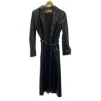 ZARA◆チェスターコート/XS/フェイクレザー/BLK