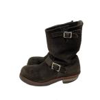 ショッピングWING RED WING◆エンジニアブーツ・ブラックラフアウト/US8/BLK/スウェード