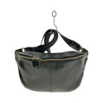 GANZO* сумка-пояс / кожа /BLK/ одноцветный /fico/* внутри часть ощущение б/у / захват тянуть повреждение иметь //