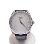 TISSOT◆クォーツ腕時計/アナログ/WHT/BRW/PR100