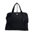 PRADA◆ブリーフケース/ナイロン/ブラック/無地/カデナ/角すれ、内側毛羽立ちあり/プラダ