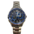 CASIO◆ソーラー腕時計・OCEANUS/アナログ/BLK/SLV/カシオ/ケース難有り/カシオ//