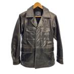 GAP◆レザージャケット・ブルゾン/XS/牛革/ブラック/無地/傷有り/ギャップ