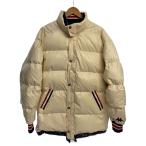 ショッピングkappa kappa◆ダウンジャケット/O/ポリエステル/ベージュ/c-tk2385/破れ、全体に汚れ有り