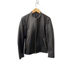LIDNM◆レザージャケット・ブルゾン/L/牛革/BLK/無地