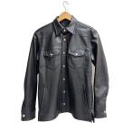 ショッピングschott Schott◆LAMB LEATHER SHIRT/S/羊革/ブラック/3111029//