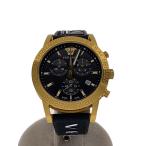 VERSACE◆クォーツ腕時計/クロノグラフ/アナログ/ラバー/ブラック/VEKB