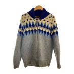 ショッピングカウチン 60s-70s/カウチンニット/COATS CLARKジップ/ノルディック柄/ジャケット//BLU