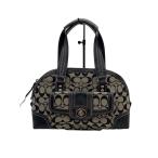 ショッピングシグネチャー COACH◆ジップ・サッチェル_ハンプトンズ_シグネチャー_グレー/キャンバス/BLK/総柄