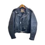 Schott◆ダブルライダースジャケット/XL/レザー/BLK