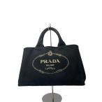 ショッピングPRADA PRADA◆トートバッグ/キャンバス/BLK/カナパ/全体的に変色有/ショルダーストラップ欠品