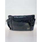 ショッピングエナメルバッグ PORTER◆ショルダーバッグ/エナメル/BLK/無地//